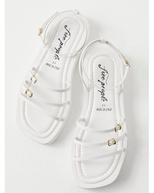 Free People White Fionna Strappy Platform Sandals