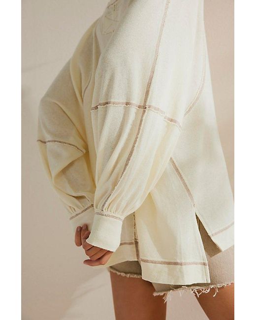 Free People Natural Wish I Knew Tee At In Ivory, Size: Xs