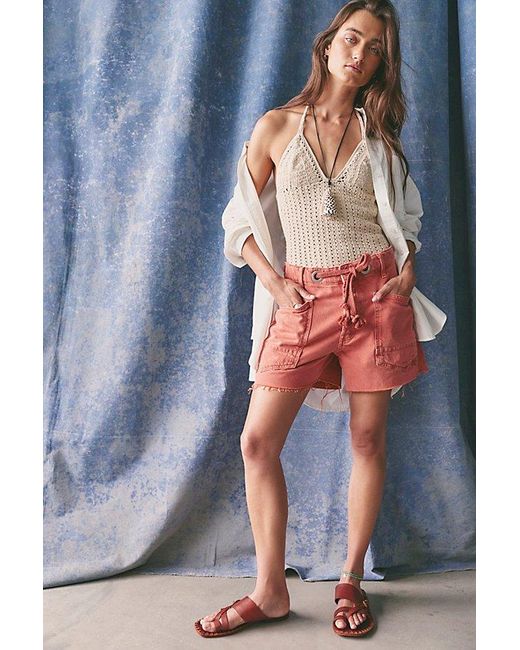Free People Multicolor Moxie Barrel Shorts