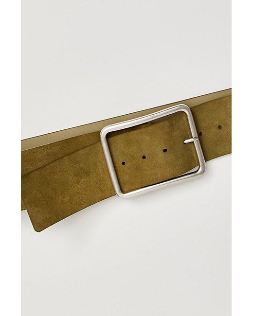Free People Green Suede Hex Hip Belt