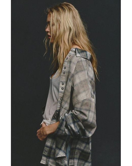 Free People Black We The Free Lexi Plaid Button Down