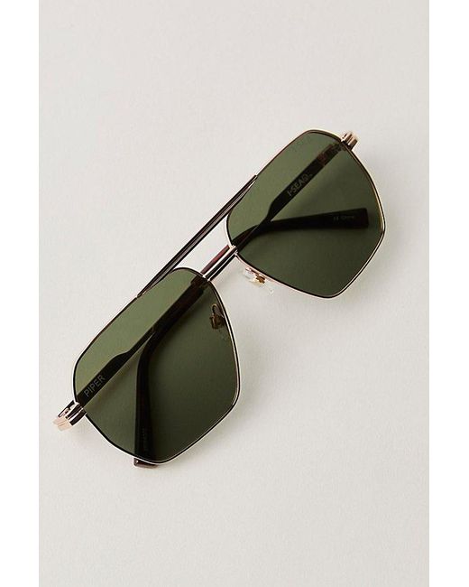 Free People Green Piper Polarized Aviator Sunglasses
