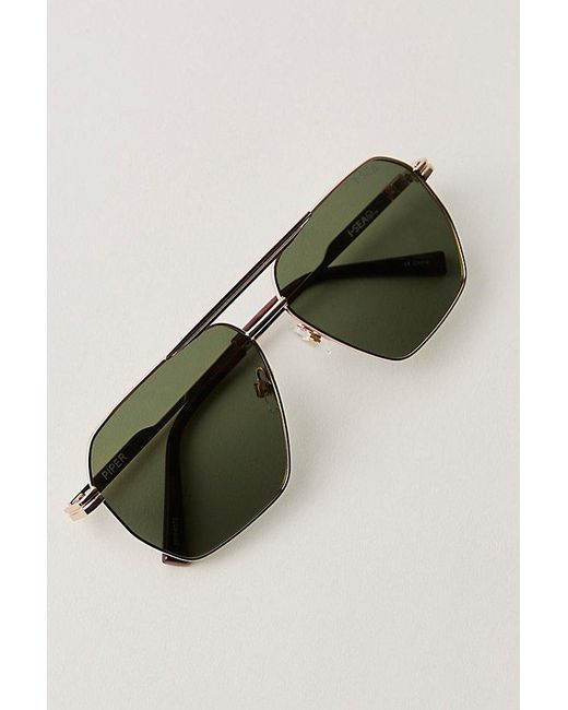 Free People Green Piper Polarized Aviator Sunglasses