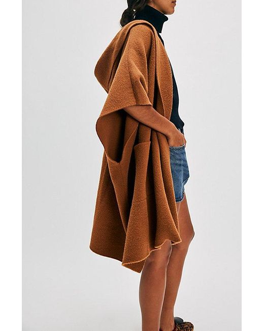 Free People Red All I Need Cozy Hooded Kimono At In Tobacco