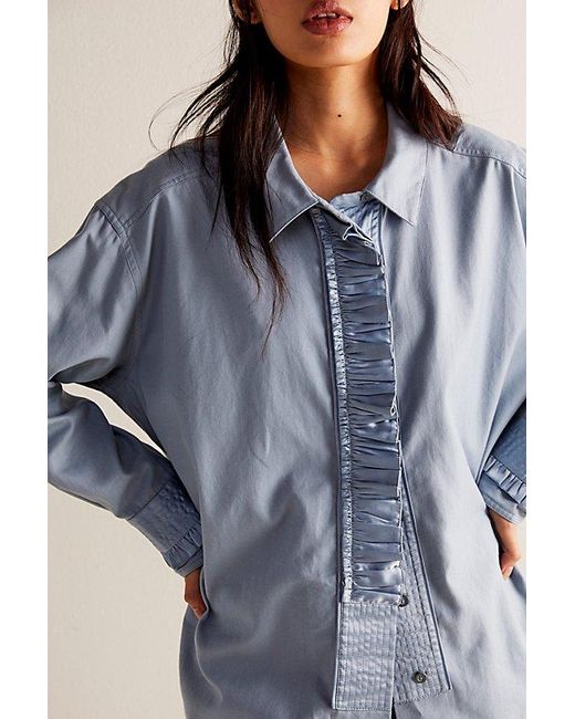 Free People Blue We The Free Night Moves Shirt