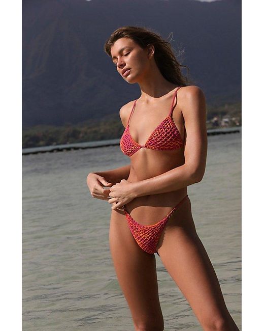 Acacia Swimwear Blue Baja Crochet Bikini Top