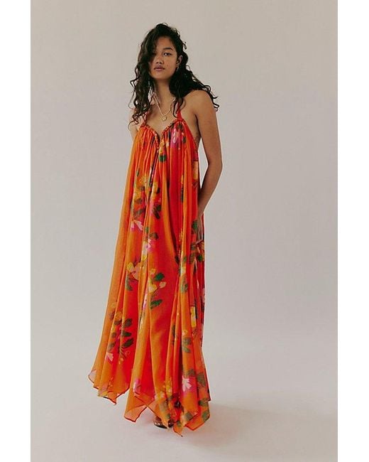 free people saffron maxi dress Free People Flora Fabuloso Maxi Dress In Papaya Combo - 34% Off