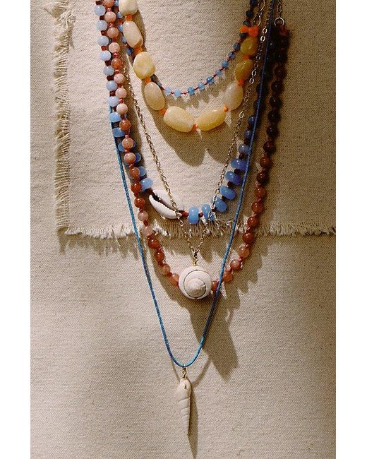 Free People Gray Hailee Semiprecious Layered Beaded Necklace