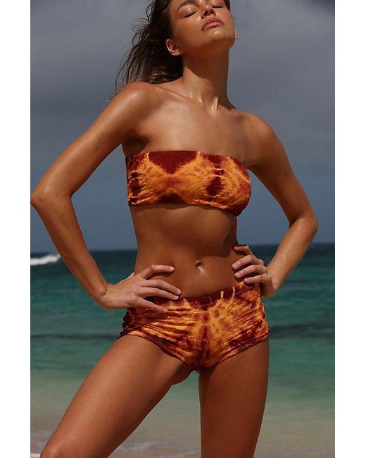free-est Red Dixie Printed Swim Shortie