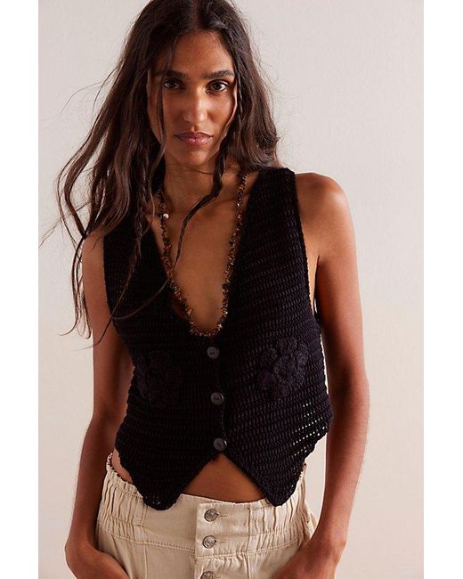 Nigel Preston Crochet Waistcoat in Black Lyst