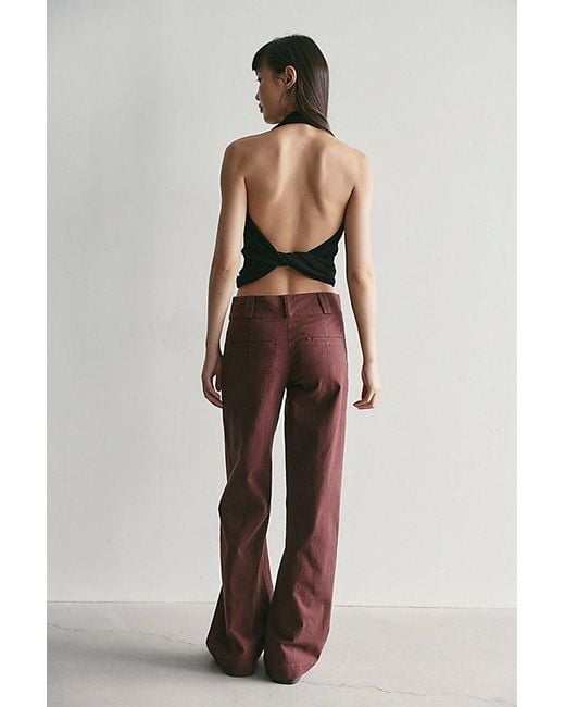 Free People Multicolor Time Flies Low-Rise Clean Solid Trousers