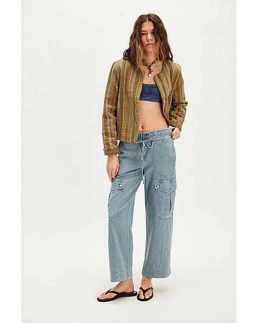 Free People Blue We The Free Park Ave Pull-On Cargo Pants