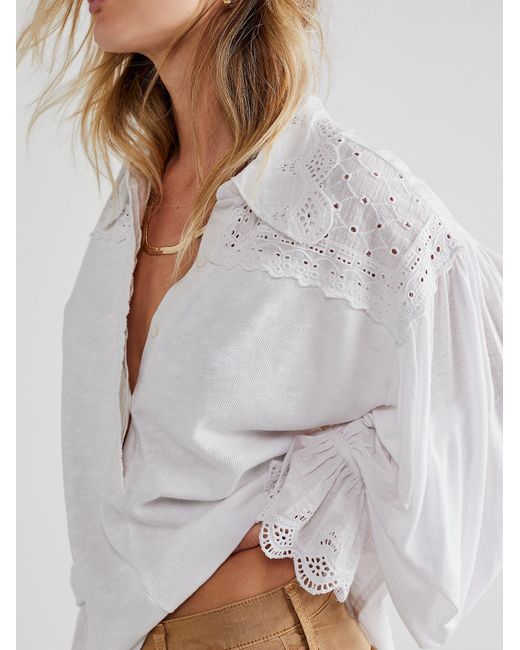 Free People Lace Laura Henley in White | Lyst