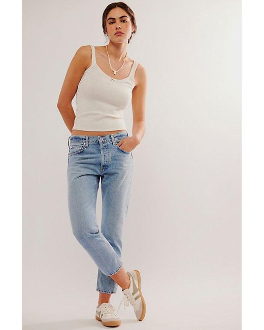Free People Blue Citizens Of Humanity Isla Low-rise Straight Jeans