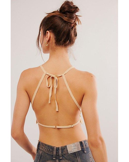 Free People Natural Back For More Micro Crop Top