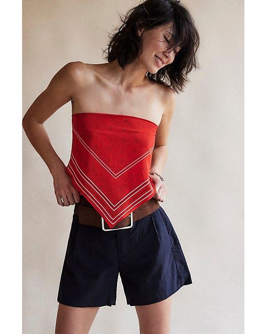 Free People Red Essential Triangle Bandana