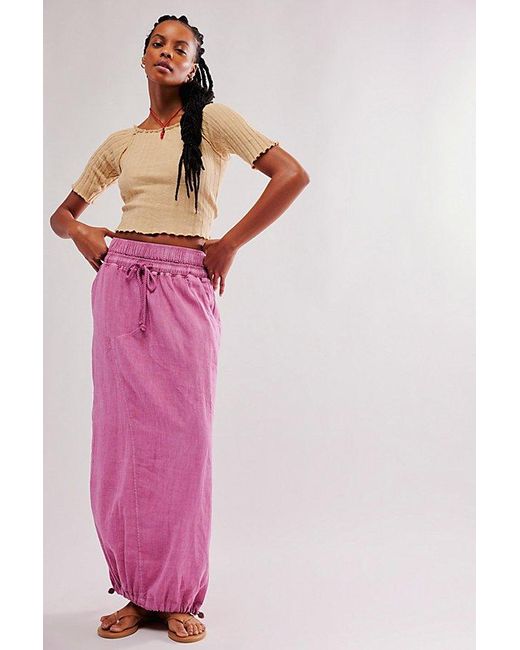 Free People Pink Daphne Maxi Skirt