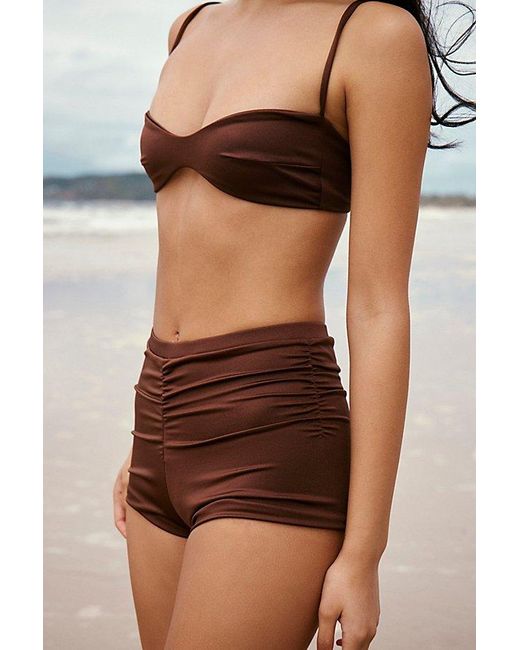 Belle The Label Brown Clio Bikini Top At Free People In Chocolate, Size: Small