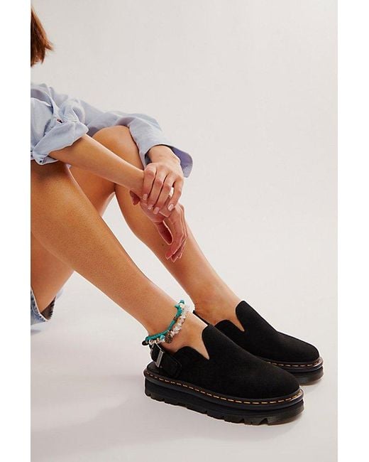 Dr. Martens Black Zebzag Mules