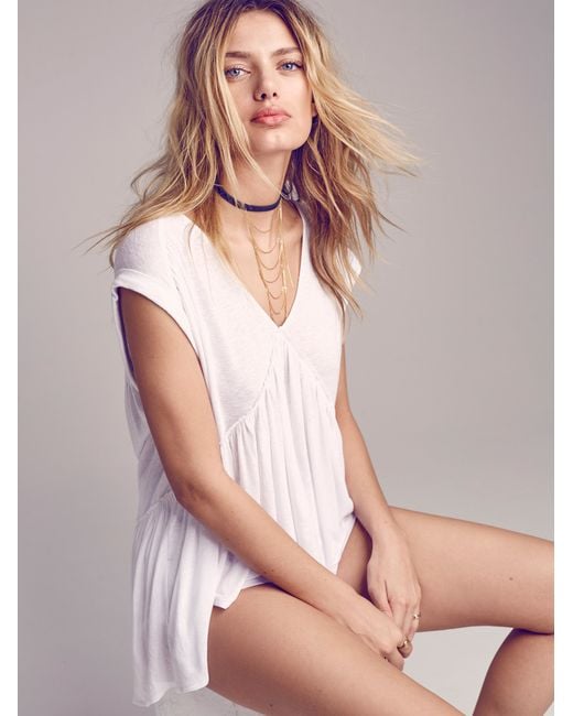 Free People White Into The Night Tee