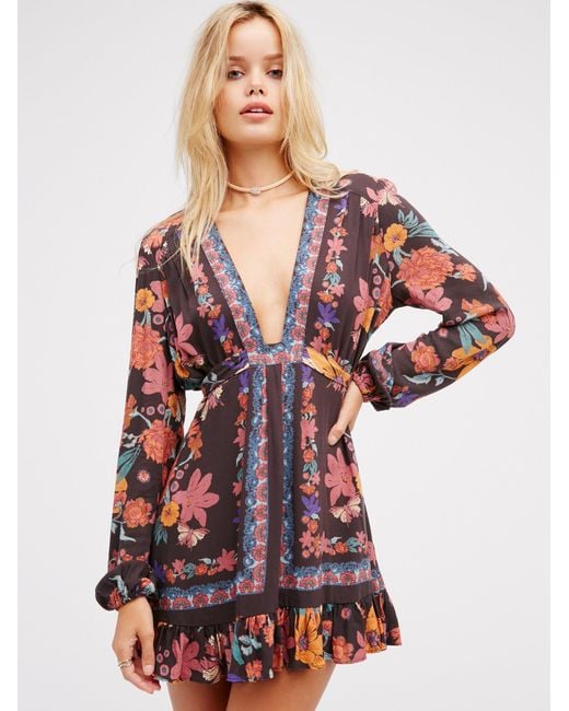 Free People Multicolor Violet Hill Printed Tunic