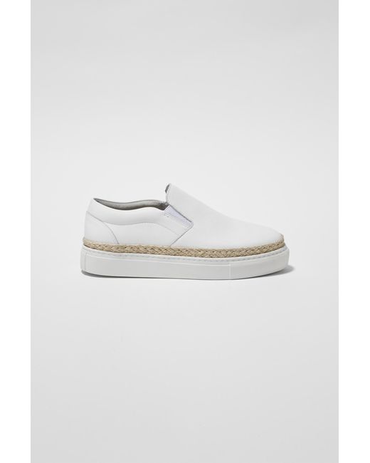 white leather espadrille sneakers