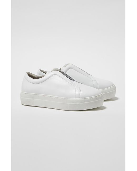 french connection white leather trainers