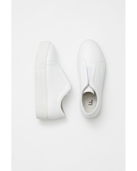 womens white pull on trainers
