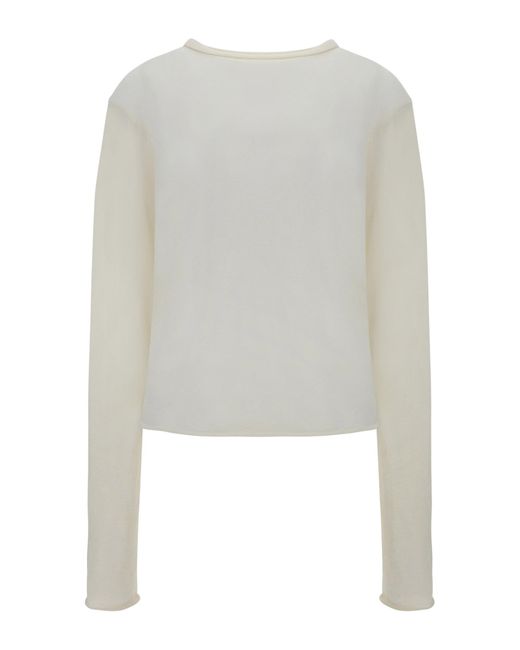 The Row White Boaie Sweater