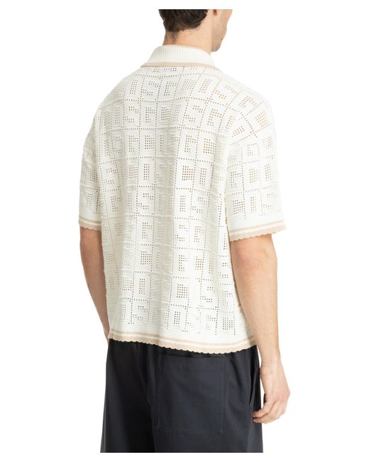 Gcds White Monogram Short Sleeve Shirt for men