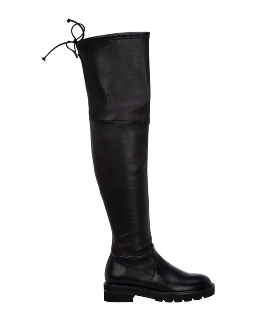 Stuart Weitzman Leather Lowland Lift Boots in Black - Save 16% | Lyst