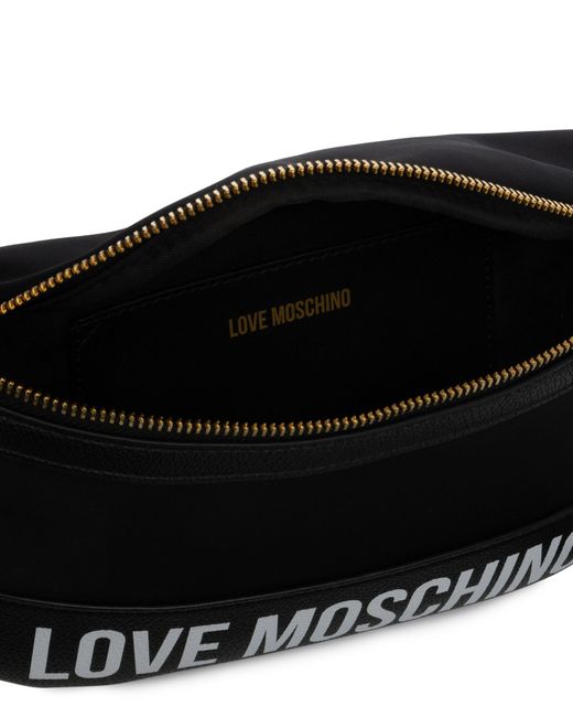 Love Moschino Black Logo Print Belt Bag