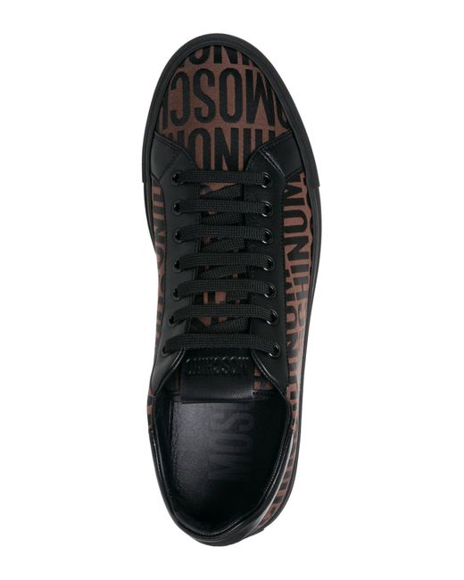 Sneakers logo di Moschino in Black da Uomo