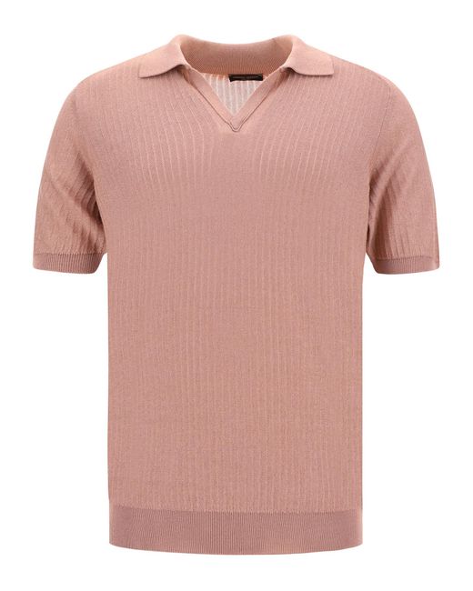 Roberto Collina Pink Polo Shirt for men