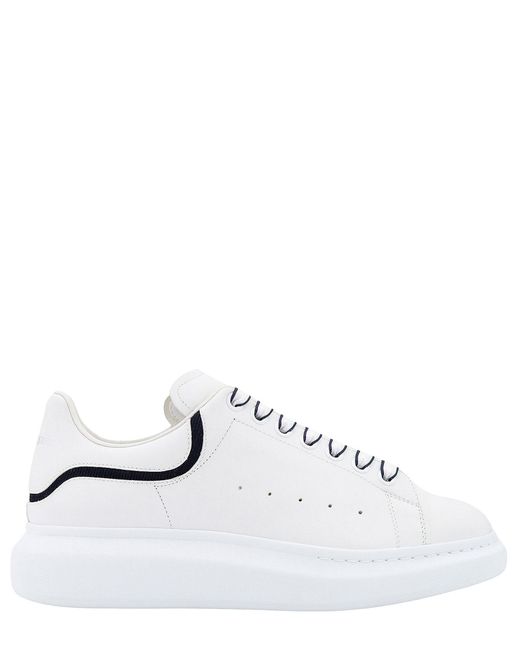 Alexander McQueen White Oversized Lace-Up Leather Sneakers for men
