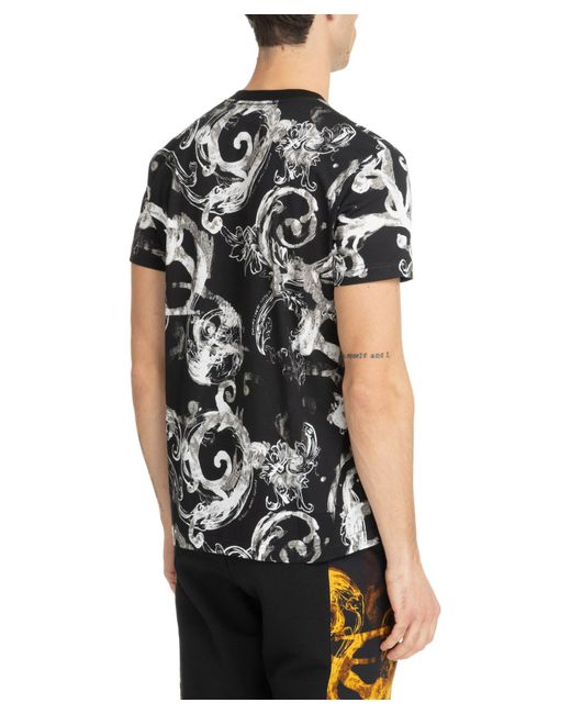 Versace Black Watercolour Couture T-shirt for men