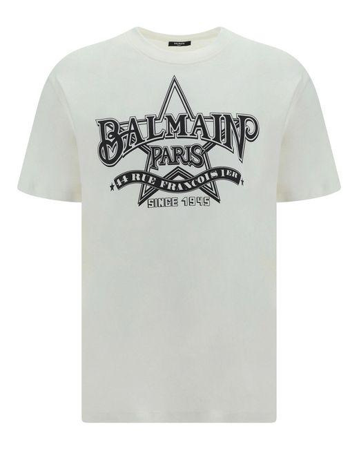T-shirt di Balmain in Gray da Uomo