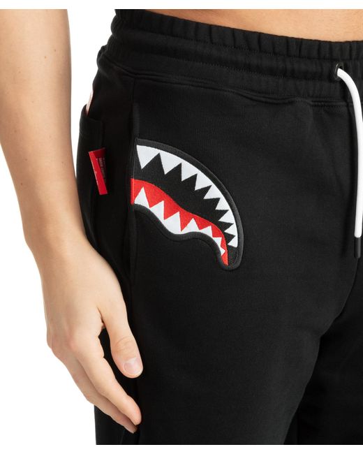 Sprayground Black Label Shark Track Shorts for men