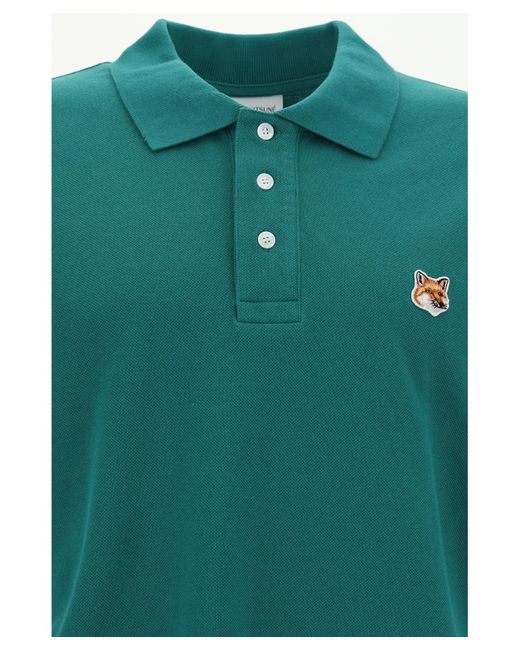 Maison Kitsuné Green Polo Shirt for men