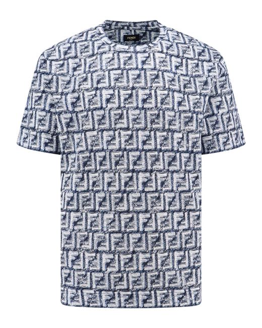 Fendi Blue Ff T-shirt for men