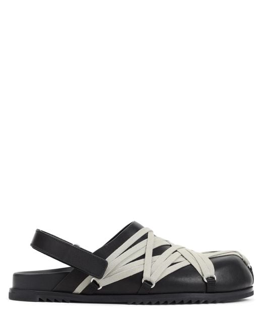 Rick Owens Black Megalaced Slippers for men