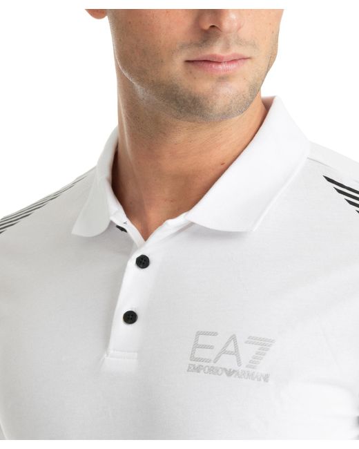 EA7 White Natural Ventus 7 Polo Shirt for men