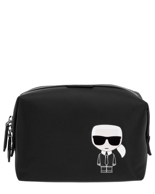 Karl Lagerfeld Black K/ikonik Toiletry Bag