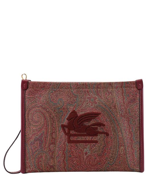 Etro Red Paisley Pouch for men