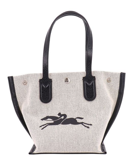 Longchamp Gray Xs Essential Natural/black Tote Bag