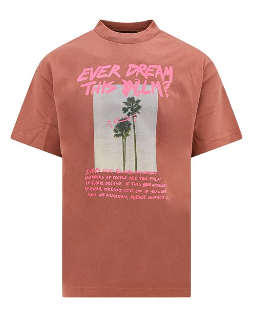 Palm Angels Pink Palm Dream T-shirt for men