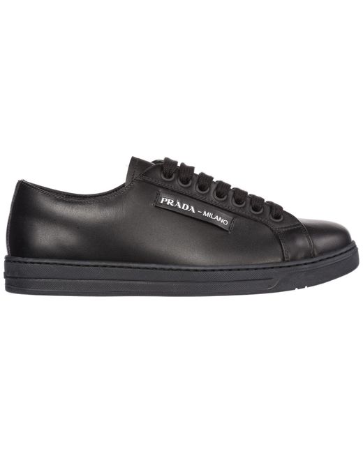 Prada Shoes Leather Trainers Sneakers in Nero (Black) for Men | Lyst