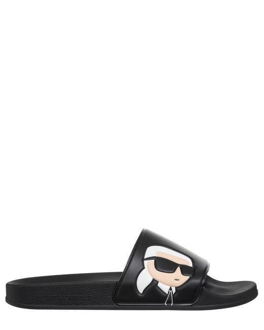 Karl Lagerfeld Black Slides for men
