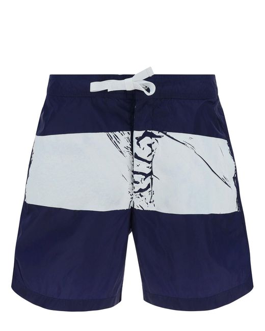 Stone Island Blue Swim Shorts for men