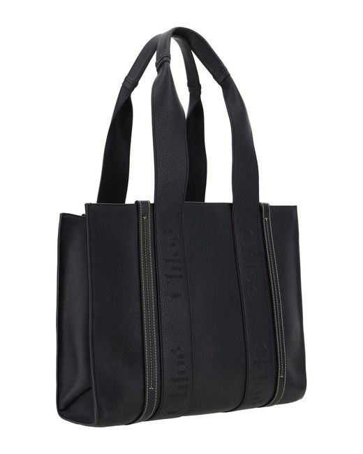 Shopping bag woody di Chloé in Black